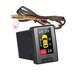 BGUCAR Tire Pressure Monitoring System for Toyota Vehicles, Embedded Switch Hole, Indirect TPMS, No Sensor Required, LCD Monitor, Complete Coupler On, Toyota A-Type 5 Pin Connector