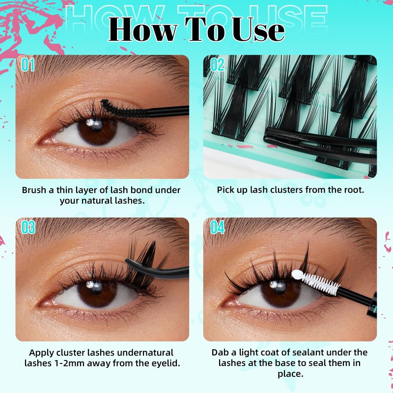 Eyelash Extensions, 160 Pieces, Fairy Cluster Lashes with Manga Lash