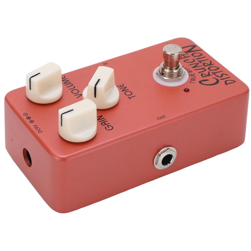 Distortion Pedal Dark Red Metal Classic British Rock Monoblock Guitar