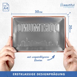 BC® Tin Sign Retro 20 x 30 cm Dortmund Skyline Vintage Decoration Metal Design as a Gift Idea for Dortmund Fans