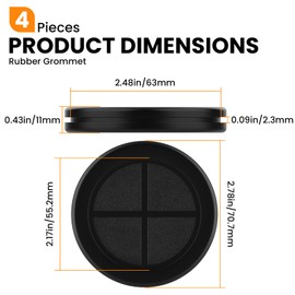 Firewall Rubber Grommets 2-1/8" ID 2-1/2" Drill Hole Double-Sided Hole Plugs for Wire Protection - 4 PCS