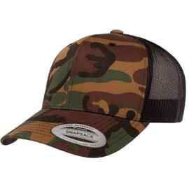 Yupoong Classics Retro Trucker Camo Cap - Green Camo - One Size