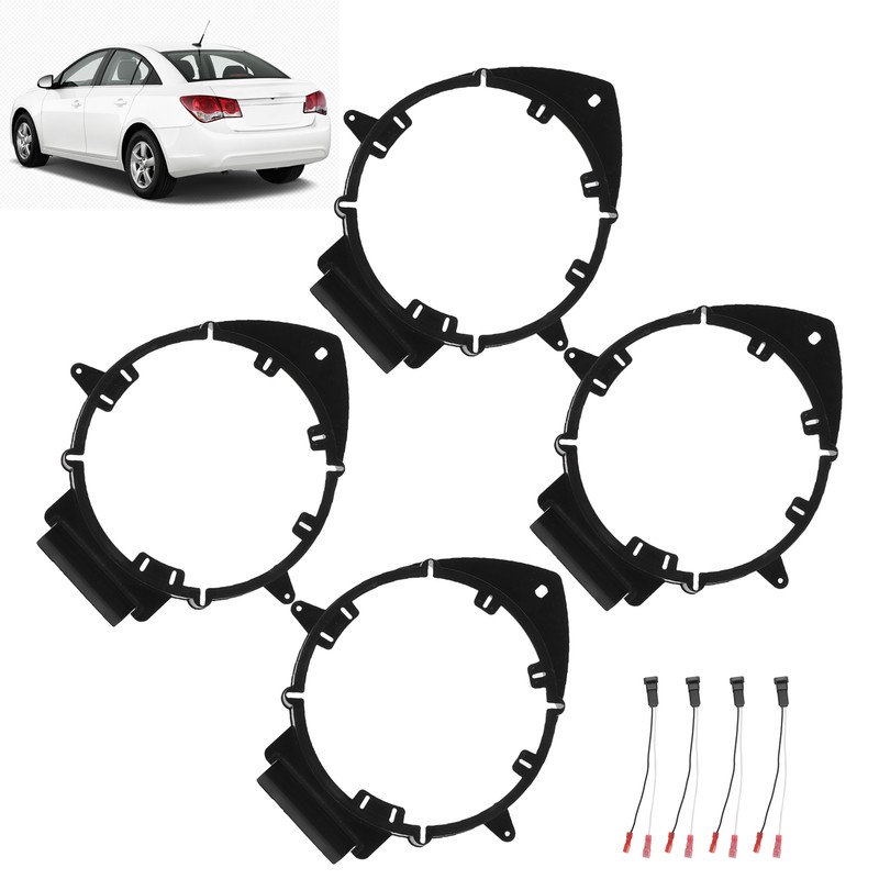 4PCS Car Speaker Adapter Rear/Front Door with Wire Harness Replacement