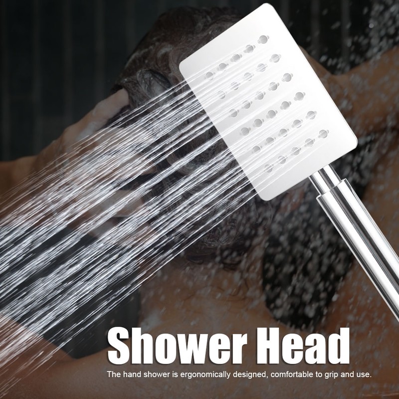 G1/2in Thread Handheld Shower Head High Pressure Square Shower Sprayer