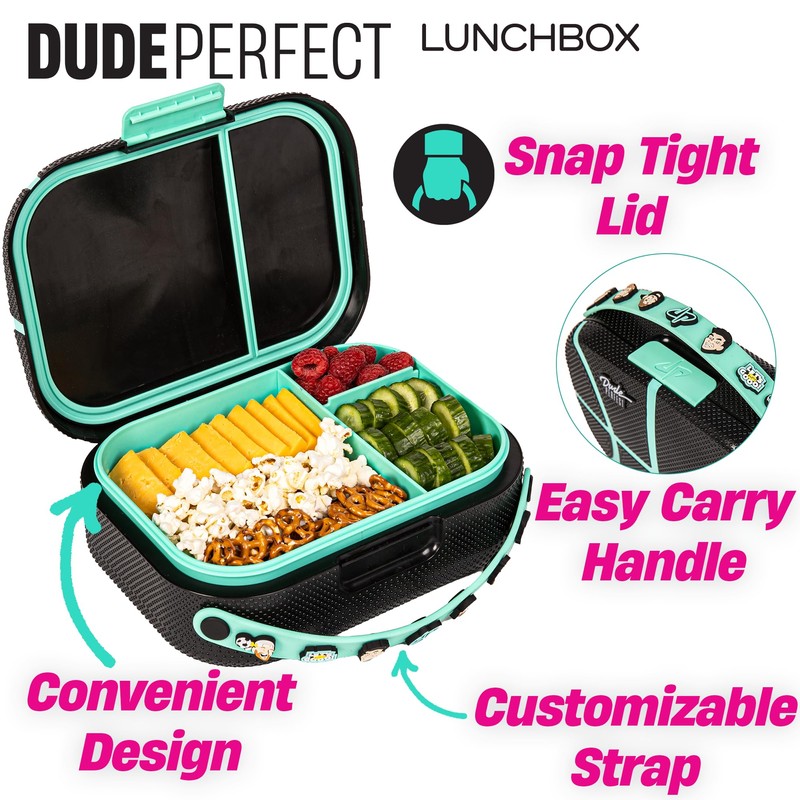 Dude Perfect Lunch Box with Rare Charms | Bento Box