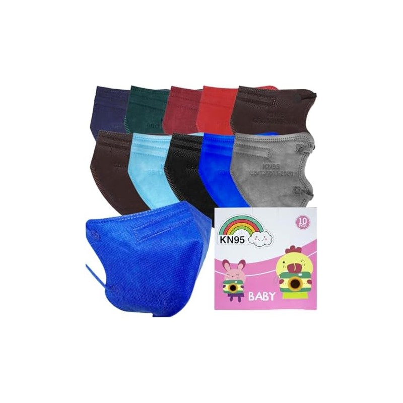 JANDS. 10 Cubrebocas infantiles Kn95, certificado, baby, mascarilla con filtro