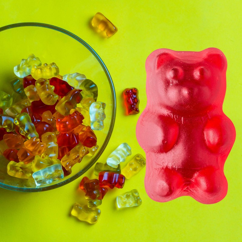 Albert's Big Bite Jumbo Red Cherry Flavored Gummy Bear, 12