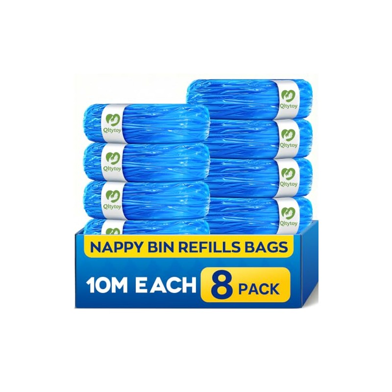 8 Pack Nappy Bin Refills, 10M Extra Long Diaper Pail
