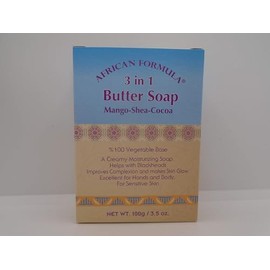 African Formula 3 in 1 Butter Soap: Mango, Shea, Cocoa Butter. 100% Vegetable Base