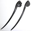 JWL (2) Ebony Curved 6 Inch Hair Stick with Nickle