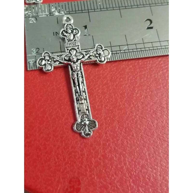 Lot Of 25 Silver Plate Metal Crucifix CROSS Catholic ITALY