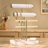 Josmimic Jewellery Organiser with 3 Levels - White Jewellery Stand