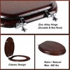 Angel Shield Durable Wood Veneer Natural Toilet Seat Metal Hinged
