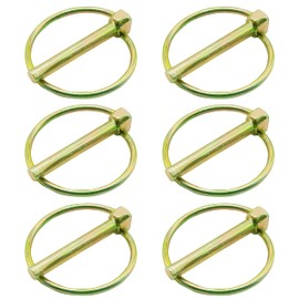 6 Pcs of Lynch Pin Assortment (1/4”x1-3/4”) for Trucks, Tractors, Trolleys, Lawn Mowers, & Trailers