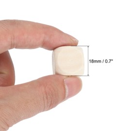 PATIKIL 18mm Wooden Blank Dice, 120Pcs Unfinished 6 Sides Cube Dice with Round Corner Square Wood Blocks for DIY Craft Projects