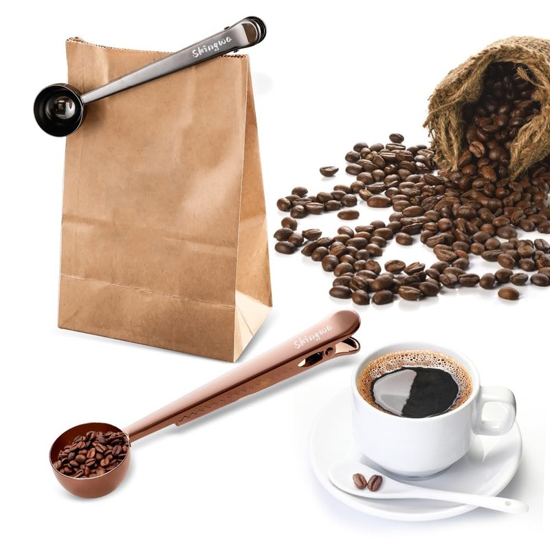 Coffee Scoop with Bag Clip, Multi-Function Milk Powder Measuring Spoon,
