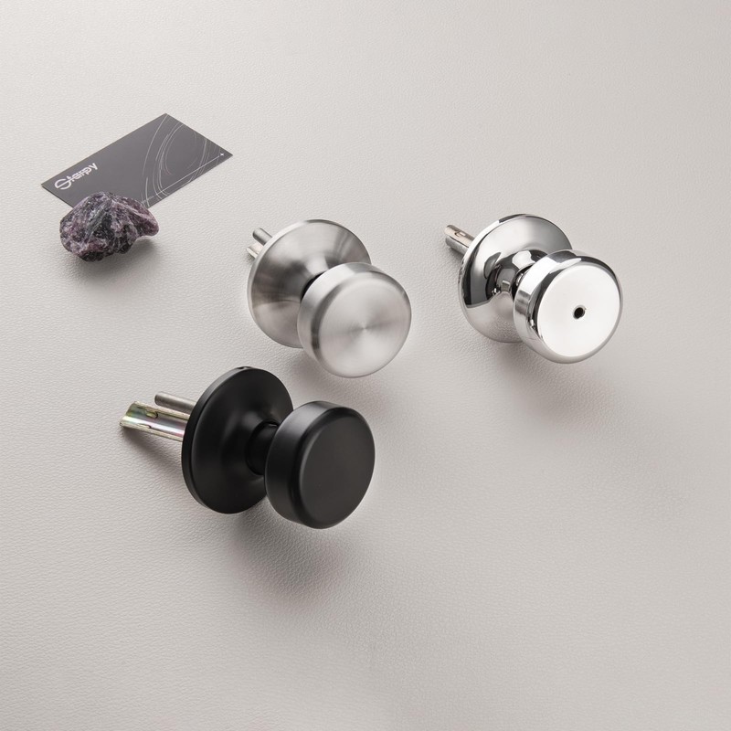 STARPY Black Door Knobs, Pismo Door Knob with Lock, Privacy