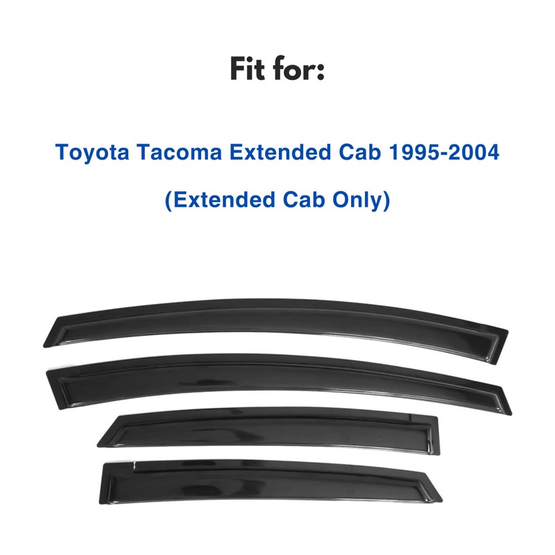 IG Window Visor for Toyota Tacoma Extended Cab 1995-2004, Rain