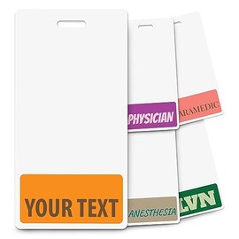 Customizable Vertical Badge Buddy ID Backer Card (20 Pcs) - Double Sided Print with Border - Durable and Water Resistant Ideal for Nurses, Doctors, and Healthcare Professionals