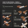 Stonka Walnut Rolling Knife Sharpener Kit – Dual-Grit Diamond Wheels