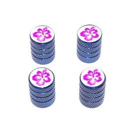 GRAPHICS & MORE Hibiscus - Hawaiian Flower Tire Valve Stem Caps - Blue