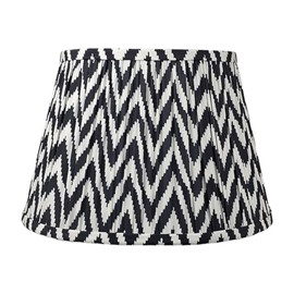 RDI Set of 2 Pleated Pattern Fabric Lampshade, Flora Collection, Medium Lamp Shade, 10 x 14.5 x 10 inch (Top x Bottom x Height), Black White Chevron - 2 Pack