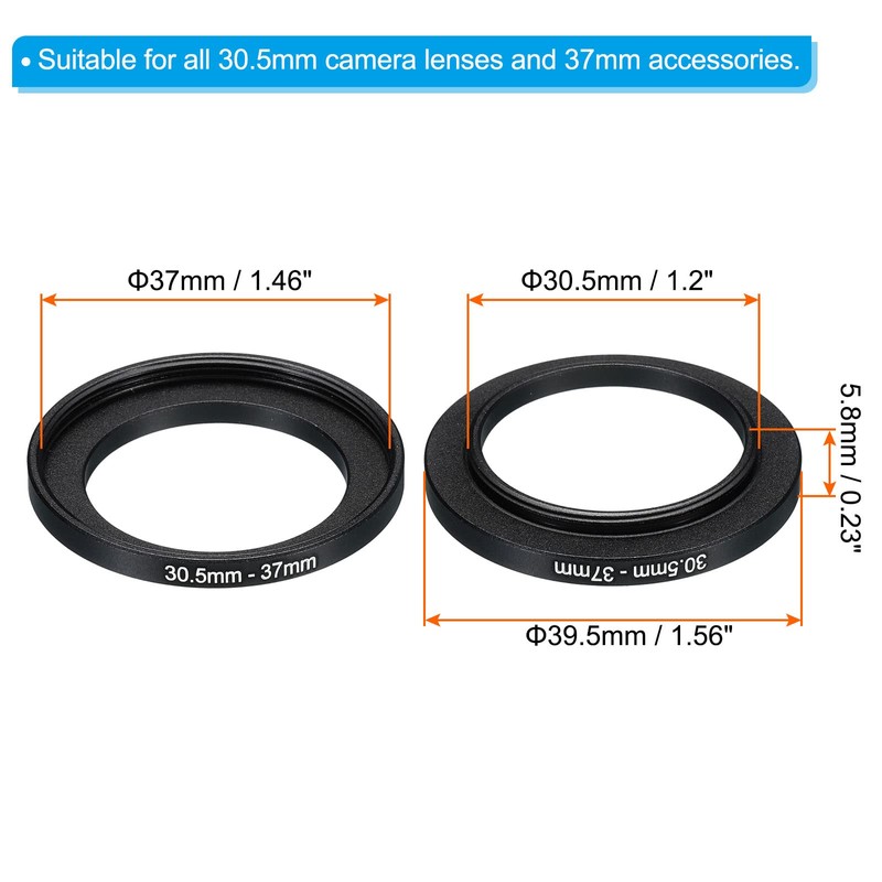 PATIKIL 30.5mm-37mm Metal Step Up Ring, Camera Lens Filter Adapter