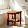 Teak 18" Corner Shower Bench Stool for Inside Shower
