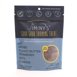 Jiminy's Good Grub Protein Peanut Butter and Cranberry Flavor & Chewy Dog Training Treats | 100% Made in The USA | Gluten-Free | Sustainable | Limited Ingredients | High Protein | Hypoallergenic