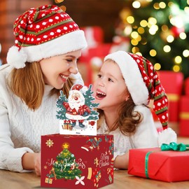 Christmas Money Pull Box for Cash Gift Surprise Money Gift Boxes for Cash Pull Out DIY Money Roll Gift Box with 50Pcs Transparent Bags as Christmas Party Favors for Kids Friends Family Lover