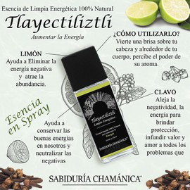 Esencia de Limpia Energética, Limpia Espiritual,Limpia Ancestral Tlayectiliztli para aumentar la Energía 100% Natural, hecha a base de hierbas y especias.
