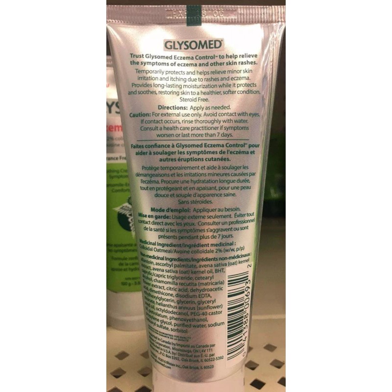 Blistex, Inc. Glysomed Eczema Control Cream, 2% colloidal oatmeal, Fragrance