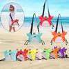 YSGSMOM Kids Mesh Beach Bag, Cute Crab-Shaped Seashell Collecting Bag