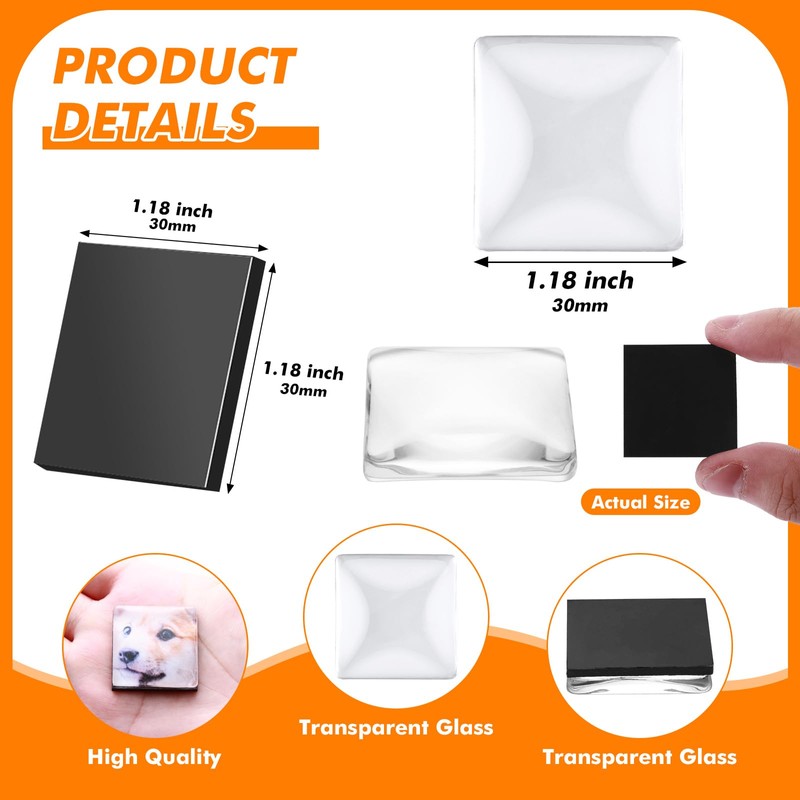 Aertiavty 200 Pcs Fridge Magnets Making Kit, 1.2 Inch Glass