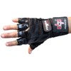 Perrini Fingerless Black Weight Lifting Leather Workout Gloves Size XX-Large
