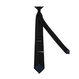 TIE G Clip on Tie for Uniform, Blade 3.30" (8.5 cm), Length 21.25" (54 cm) (Black, Regular)