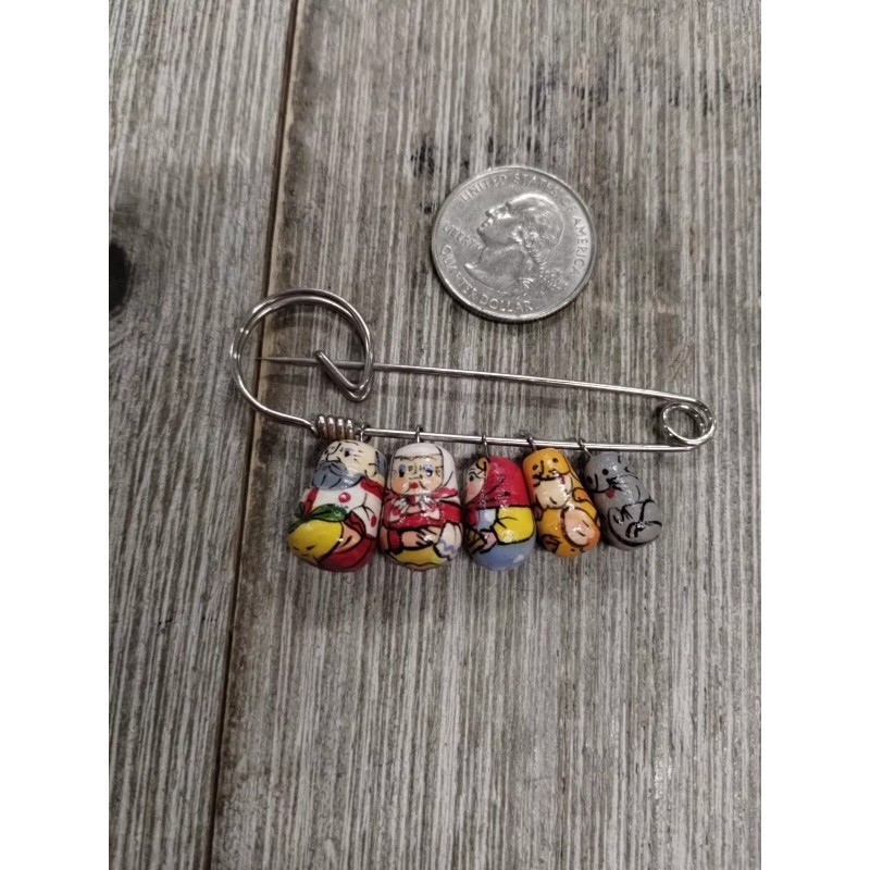 Russian Nesting Doll Brooch Family
