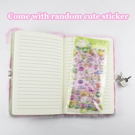 YankMooM Cat Secret Diary with Lock for Girls, Tie-Dye Kids Journal Hardcover Creative Notebook for Writing and Drawing with Stickers
