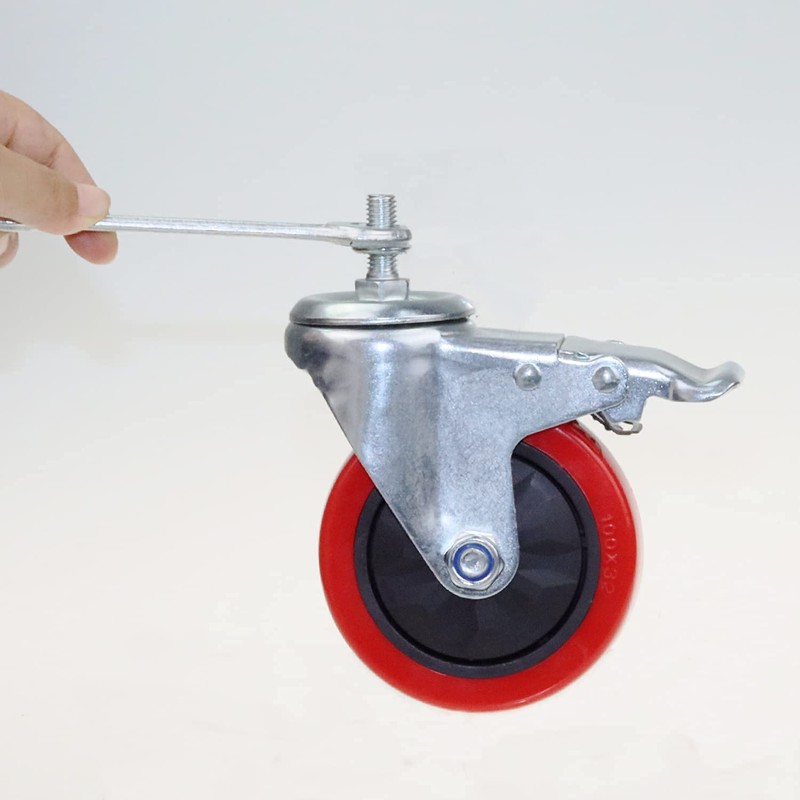 Heavy Duty Stem Caster Wheels M10-1.5X25mm Dual Locking No Noise
