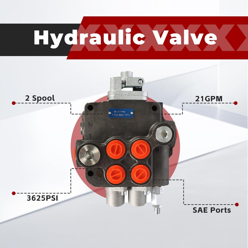 findmall 2 Spool 21GPM 3625PSI Hydraulic Directional Control Valve, SAE