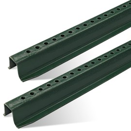 U Channel Sign Post, 3 Feet Tall 2 LBS Steel per Foot, Heavy Weight Post, Baked on Green Enamel (Pack of 2)