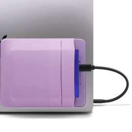 Afterplug 2-Pocket Adhesive Pouch for Laptop, Compatible with External 2.5" HDD, SSD, Magic Mouse, USB Cable and More (Lilac Purple)