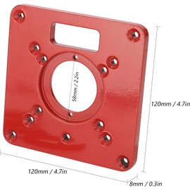 Router Table Insert Plate Aluminum Alloy Compatible with Makita Routers Trimming Machine Flip Board Woodworking Wood Router Trimmer Engraving Machine Accessory, Multifunctional Router 120x120x8mm