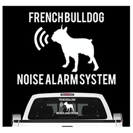 Siviwonder French Bulldog Noise Alarm System Car Sticker Dog Film Frenchie Bully, 20cm, White