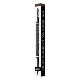 NYX Professional Makeup Eyebrow Pencil, Micro Brow Pencil, Double-Sided with Retractable Eyebrow Pencil and Brush, Vegan Formula, Shade: Ash Brown