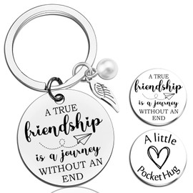Best Friend Keychain Gifts for Women BFF Birthday Gift Long Distance Friendship Keychain Keepsake for Boys Girls Funny Key Chains for Female Male Friends Chirstmas New Year Graduation Presents
