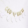 God Bless Decorations -White and Gold Dove Banner, Cross Garlands
