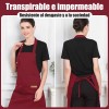 5pzs Delantales De Lona Ajustables, Para Chef O Art