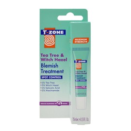 T-Zone Tea Tree & Witch Hazel Blemish Spot Treatment Gel (15ml) | Rapid Spot Treatment with Salicylic Acid & Niacinamide | Calms & Prevents Spots, Pimples & Breakouts for Clearer Skin