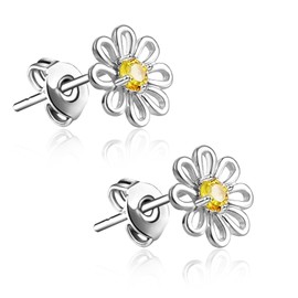 XNHIU Daisy Stud Earrings Fashion Daisy Stud Earrings White flower Stud Earrings with Buckle for Women Girl Birthday Party Gift